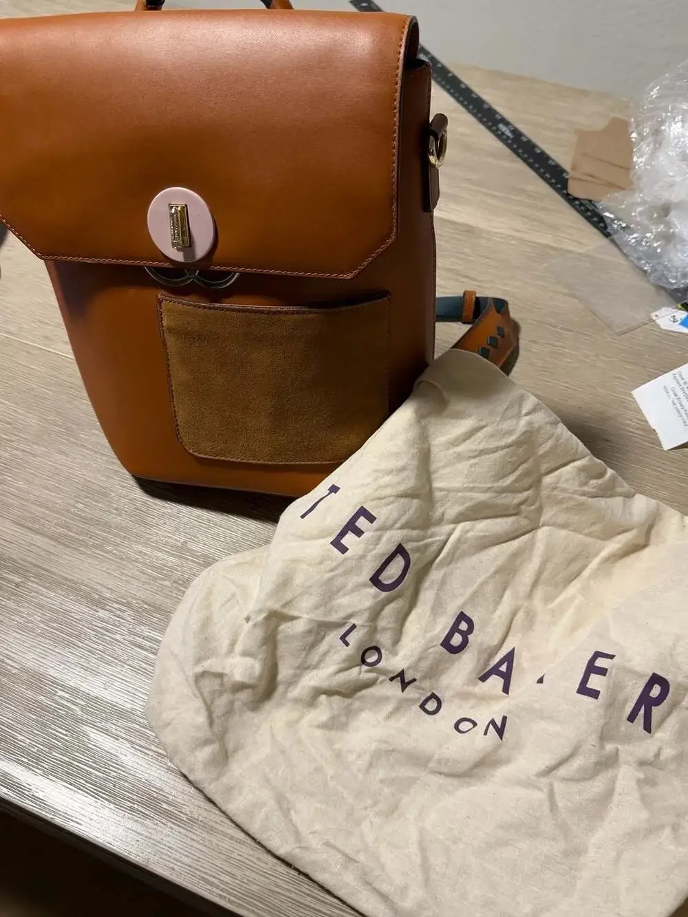 Ted Baker London Col. By Numbers Leather and Suede Panel Backpack